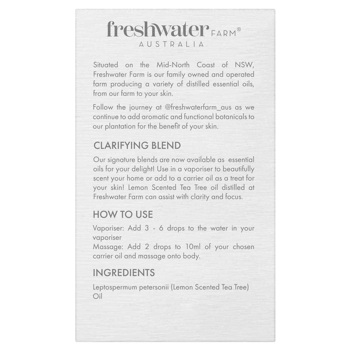 Thumbnail Freshwater Farm Tea Tree Essential Oil 20ml