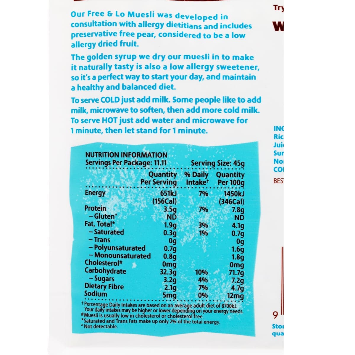 Thumbnail Monster Health Food Co Free & Lo Muesli - Gluten Free 500g