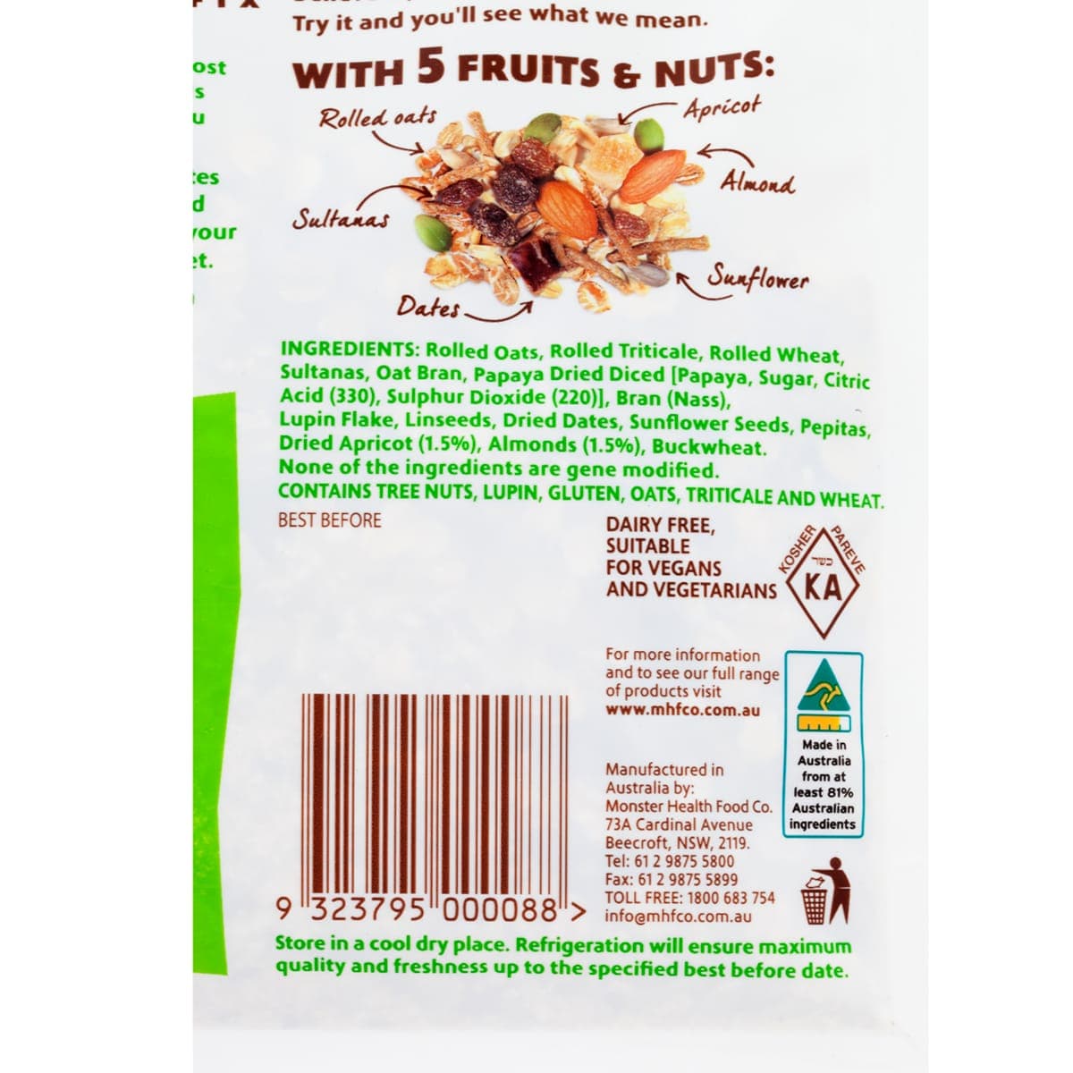 Thumbnail Monster Health Food Co High Fibre Muesli 700g