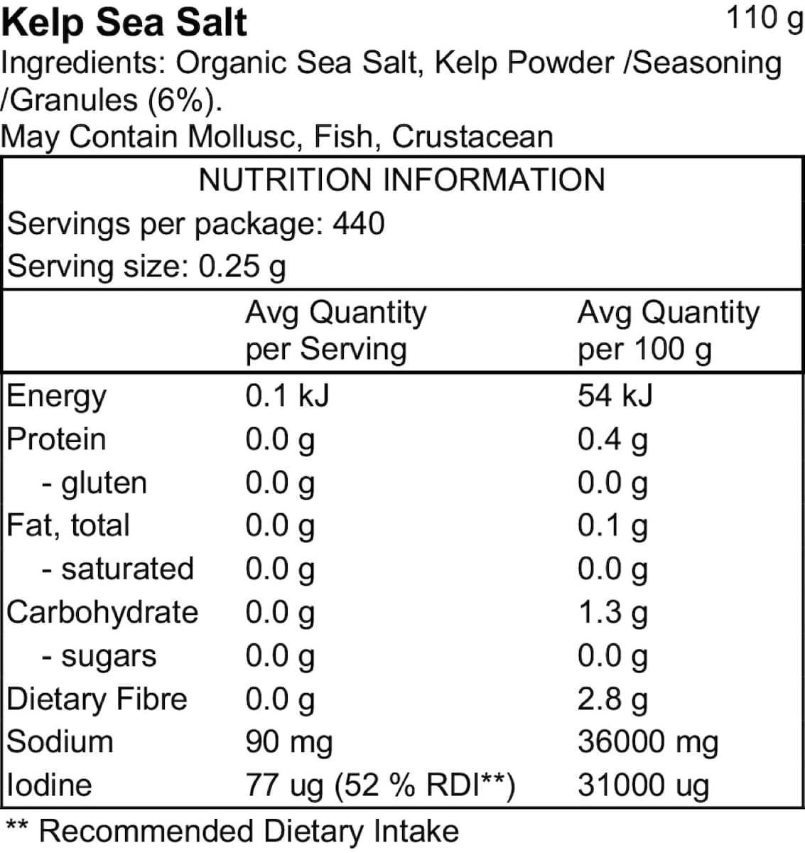 Thumbnail Pacific Harvest Kelp Salt Naturally Iodised 110g