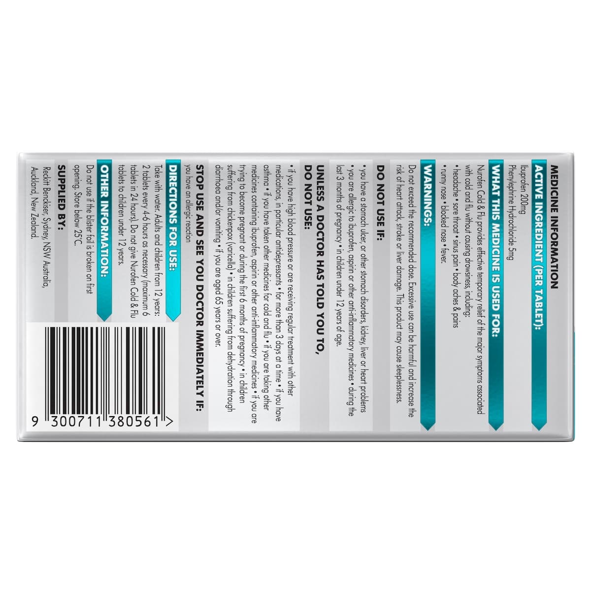 Thumbnail Nurofen Cold & Flu Multi-Symptom Relief 24 Tablets
