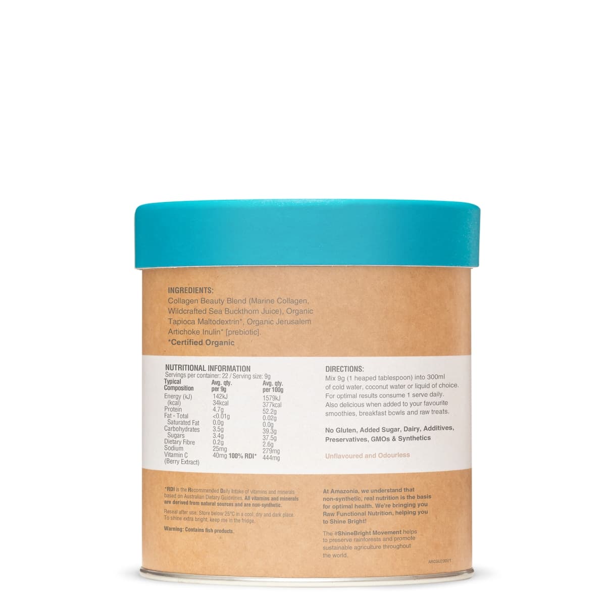 Thumbnail Amazonia Raw Beauty Collagen Glow Unflavoured 200g
