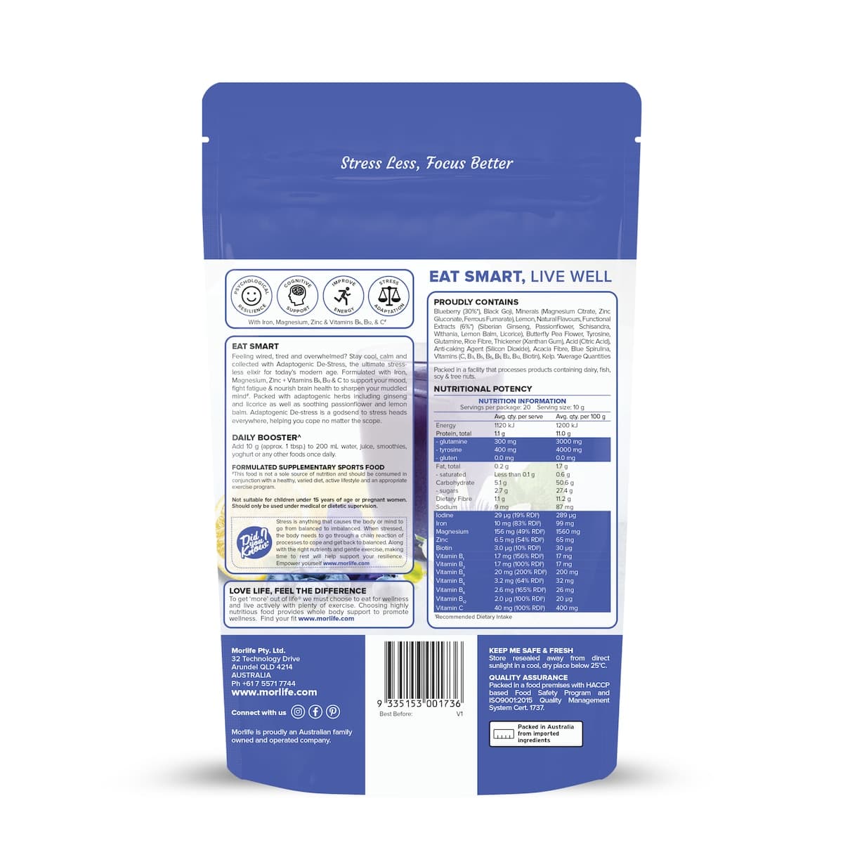 Thumbnail Morlife Adaptogenic De-Stress Powder 200g