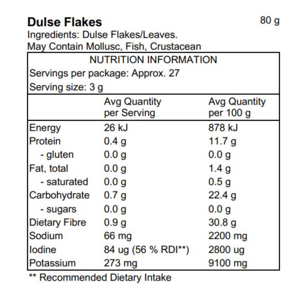 Thumbnail Pacific Harvest Atlantic Dulse Seaweed Flakes 80g