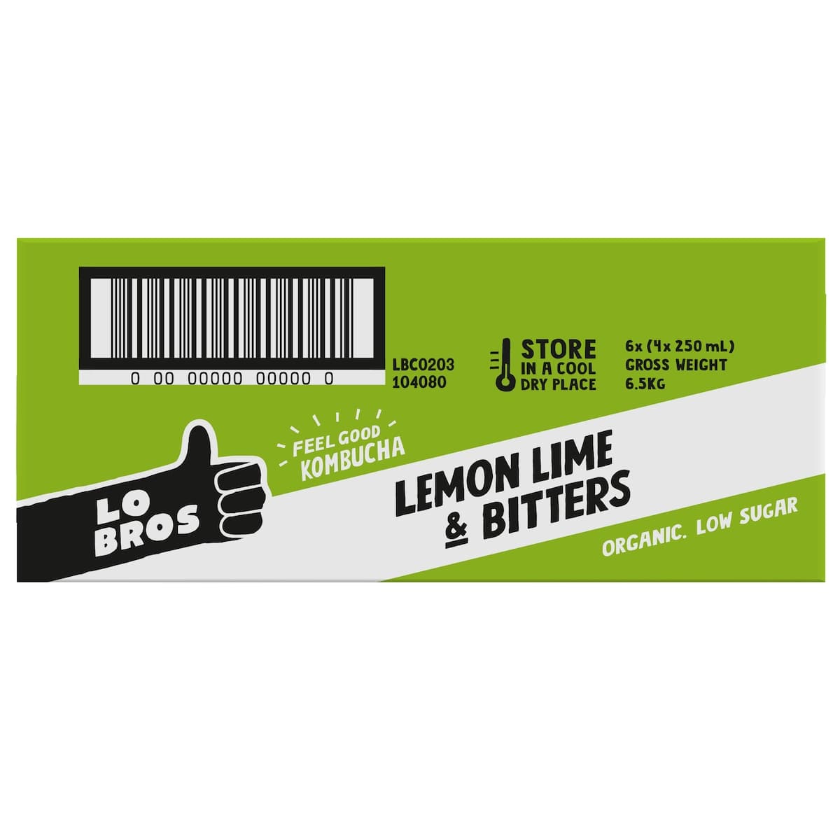 Thumbnail Lo Bros Kombucha Soda Lemon Lime & Bitters 6x4x250ml