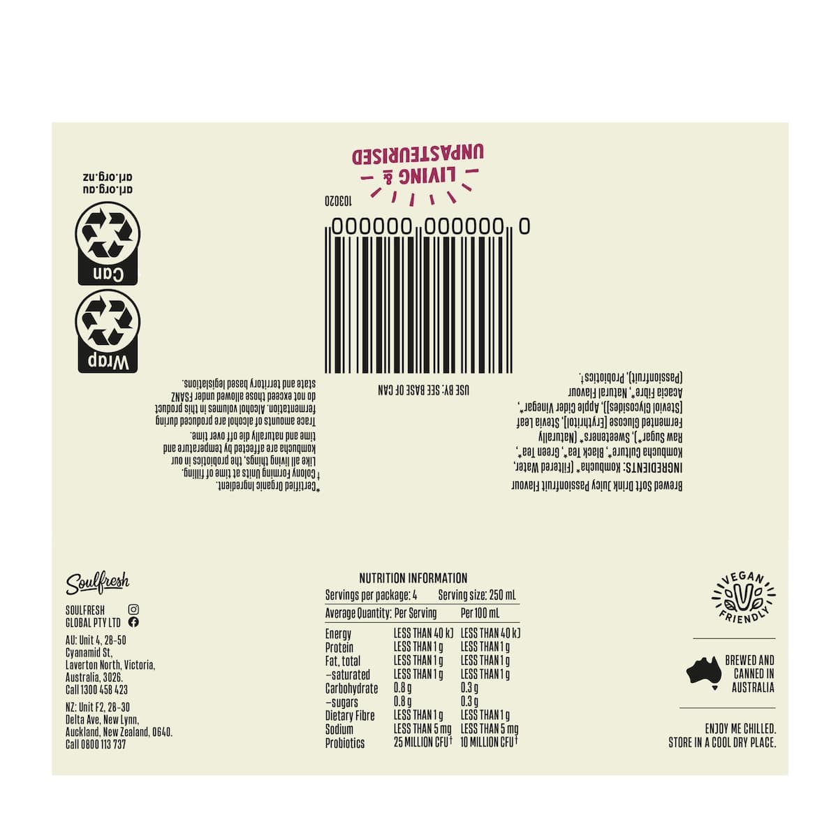 Thumbnail Lo Bros Kombucha Passionfruit 6x4x250ml