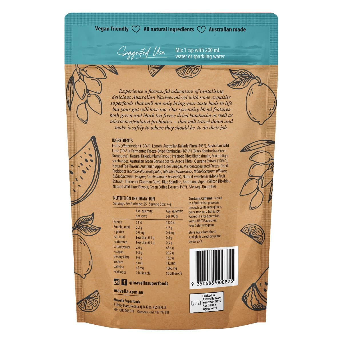 Thumbnail Mavella Superfoods Kombucha + Energy 100g