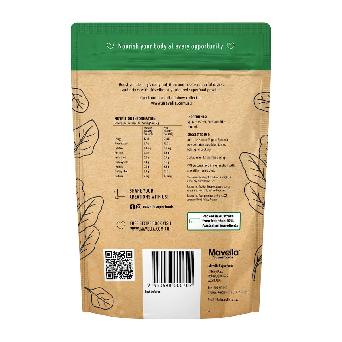 Thumbnail Mavella Spinach Powder 50g