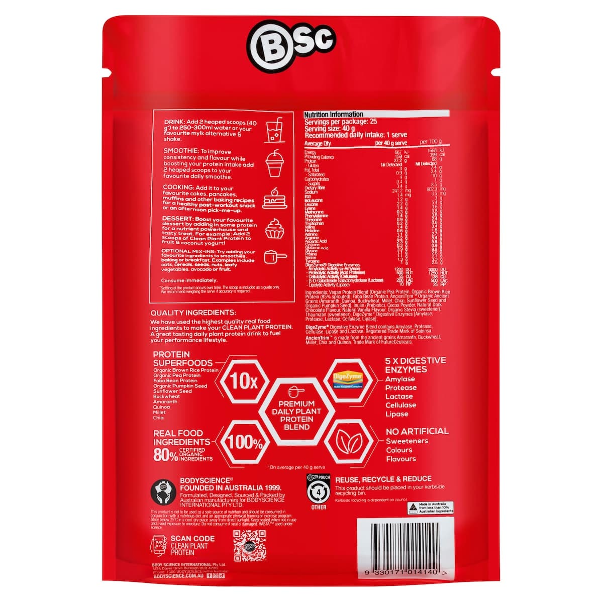 Thumbnail BSc Clean Plant Protein Rich Chocolate 1kg