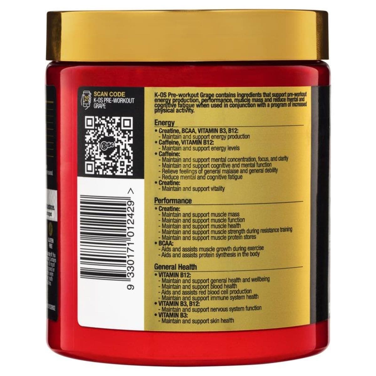 Thumbnail BSc K-OS Pre-Workout Grape 300g