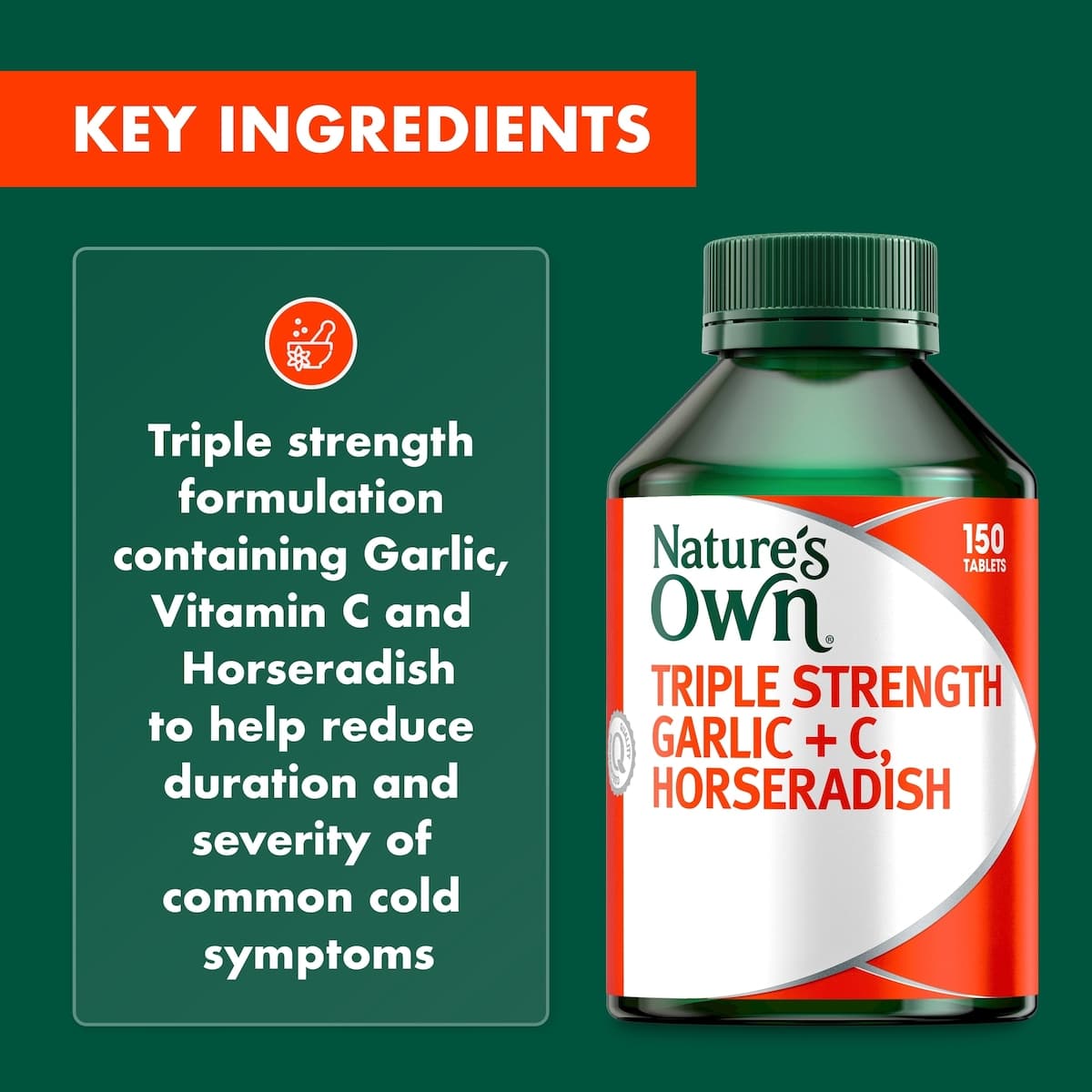 Thumbnail Nature's Own Triple Strength Garlic+C Horseradish 150 Tablets