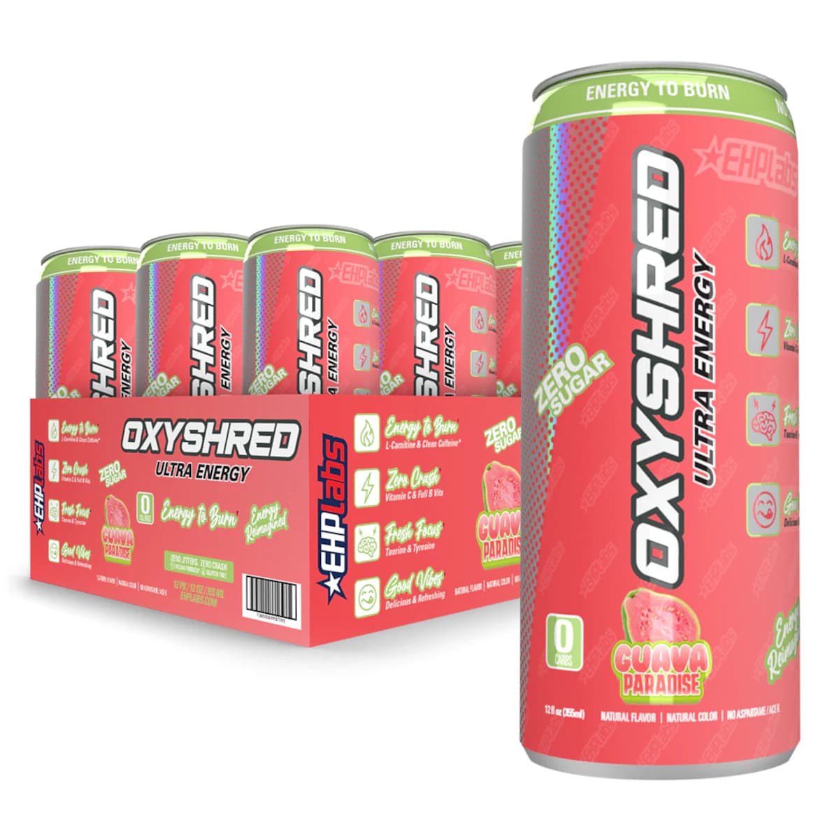 Thumbnail EHPlabs OxyShred Ultra Energy RTD Guava Paradise 12 x 355ml