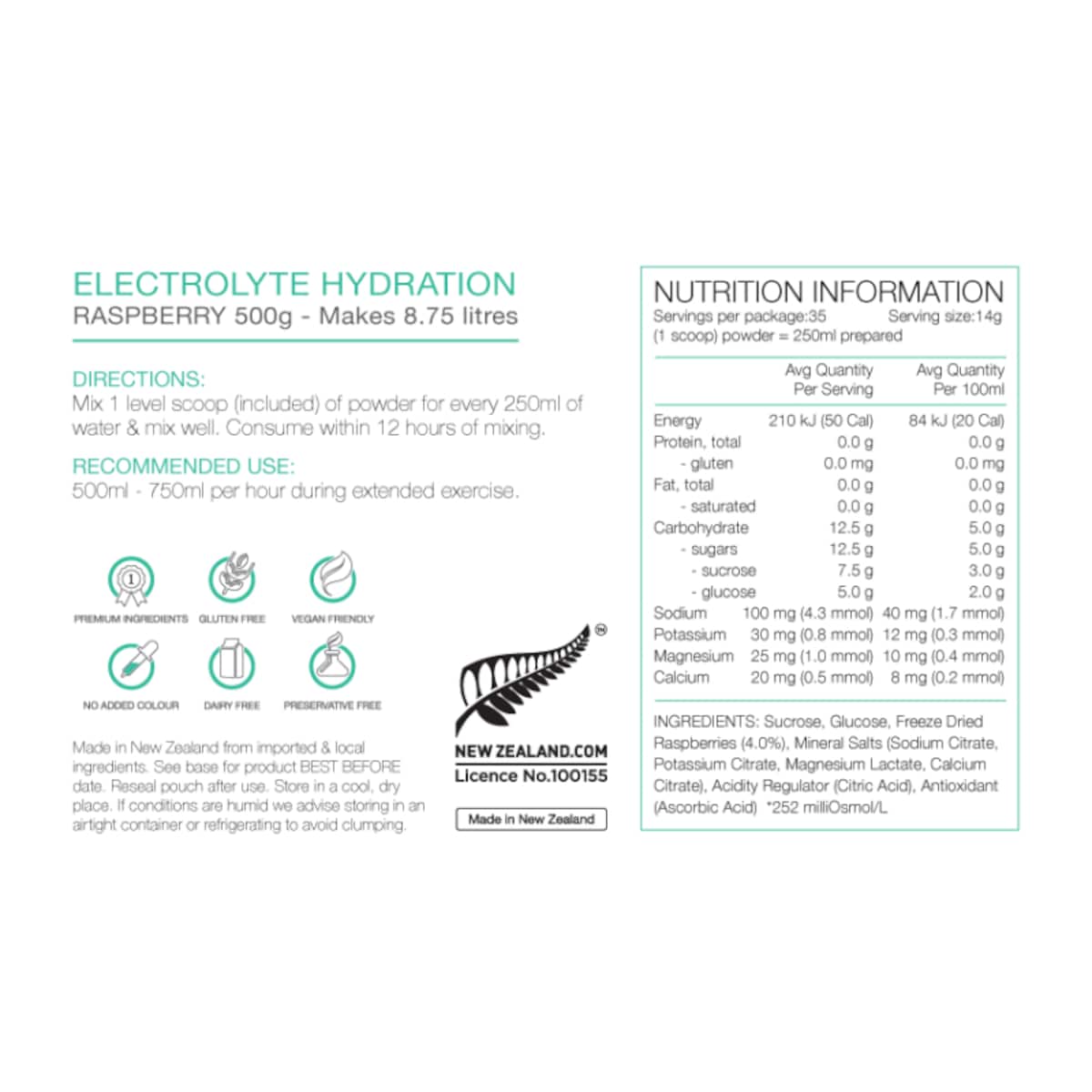 Thumbnail Pure Sports Electrolyte Hydration Raspberry 500g