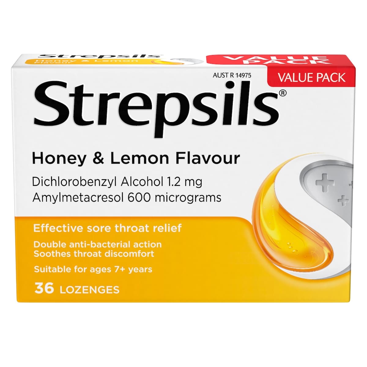 Thumbnail Strepsils Sore Throat Relief Honey & Lemon Lozenges 36 Pack