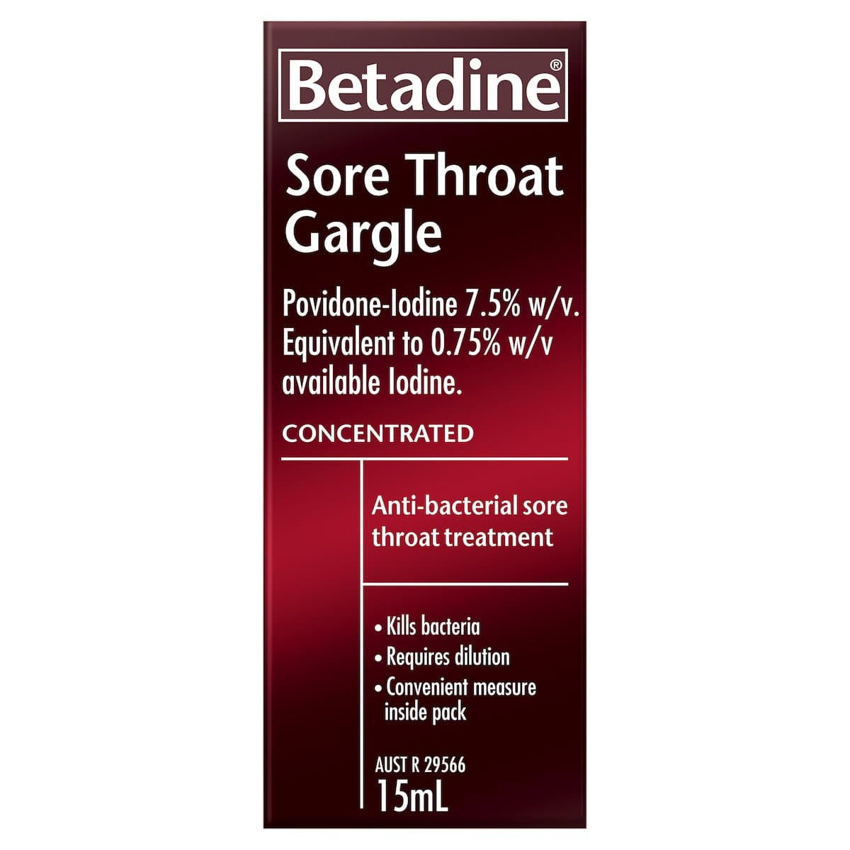 Thumbnail Betadine Concentrated Sore Throat Gargle 15ml