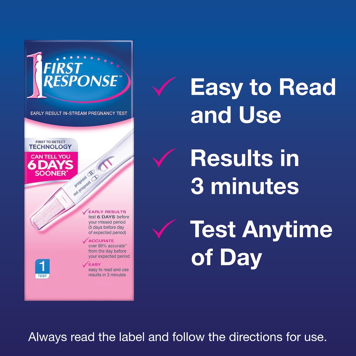 Thumbnail First Response Early Result Instream Pregnancy Test 1 Test