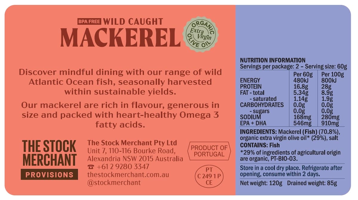 Thumbnail The Stock Merchant Wild Mackerel in Extra Virgin Olive Oil 120g