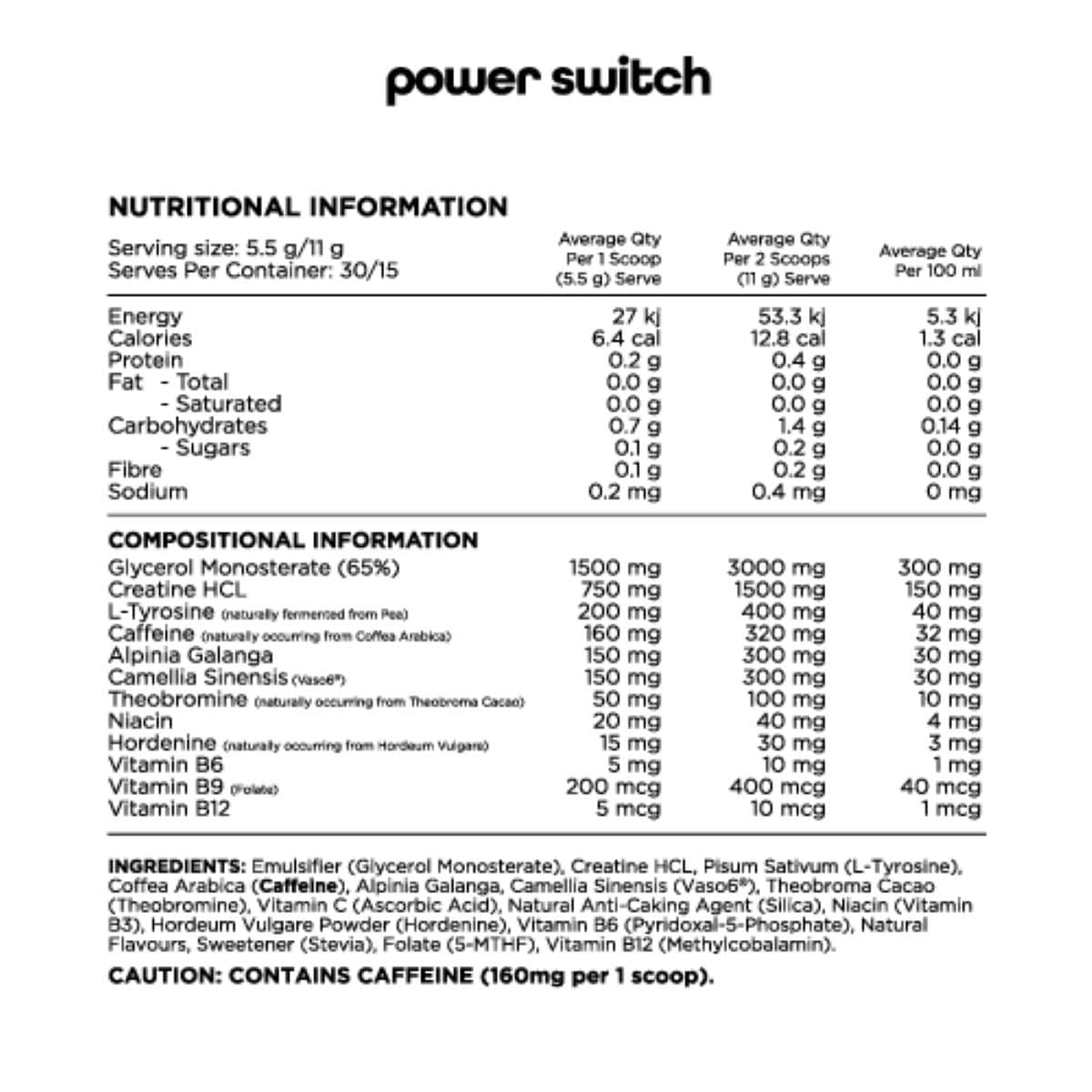Thumbnail Switch Nutrition Power Performance Energy Pre-Workout Red Raspberry 165g