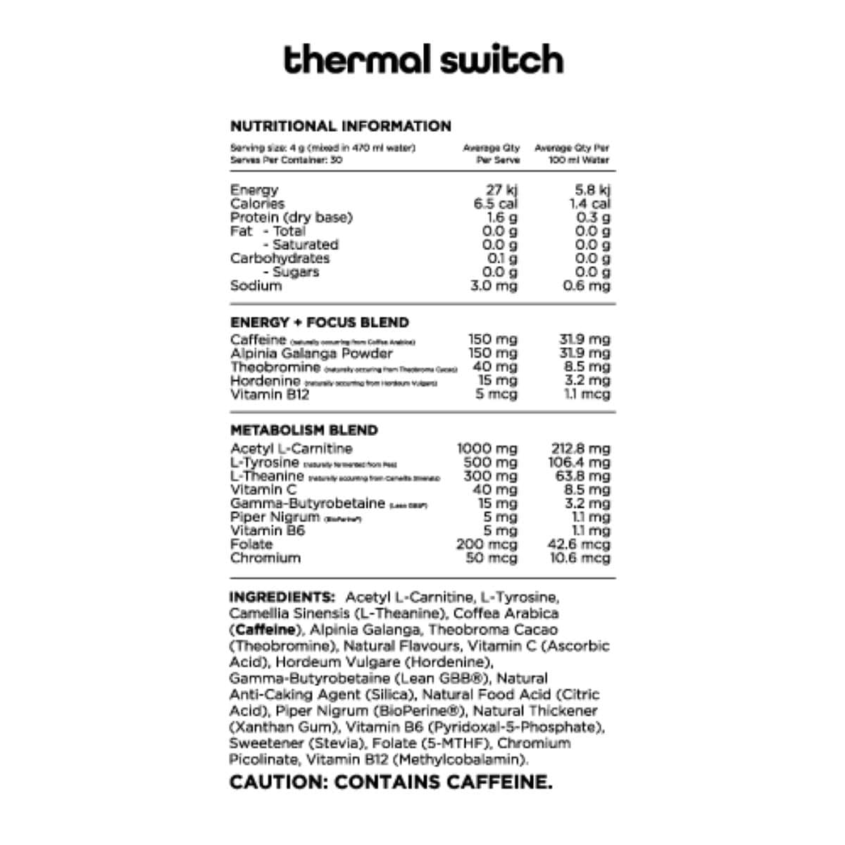 Thumbnail Switch Nutrition Thermal Thermogenic Energy Formula Mango Passionfruit 120g