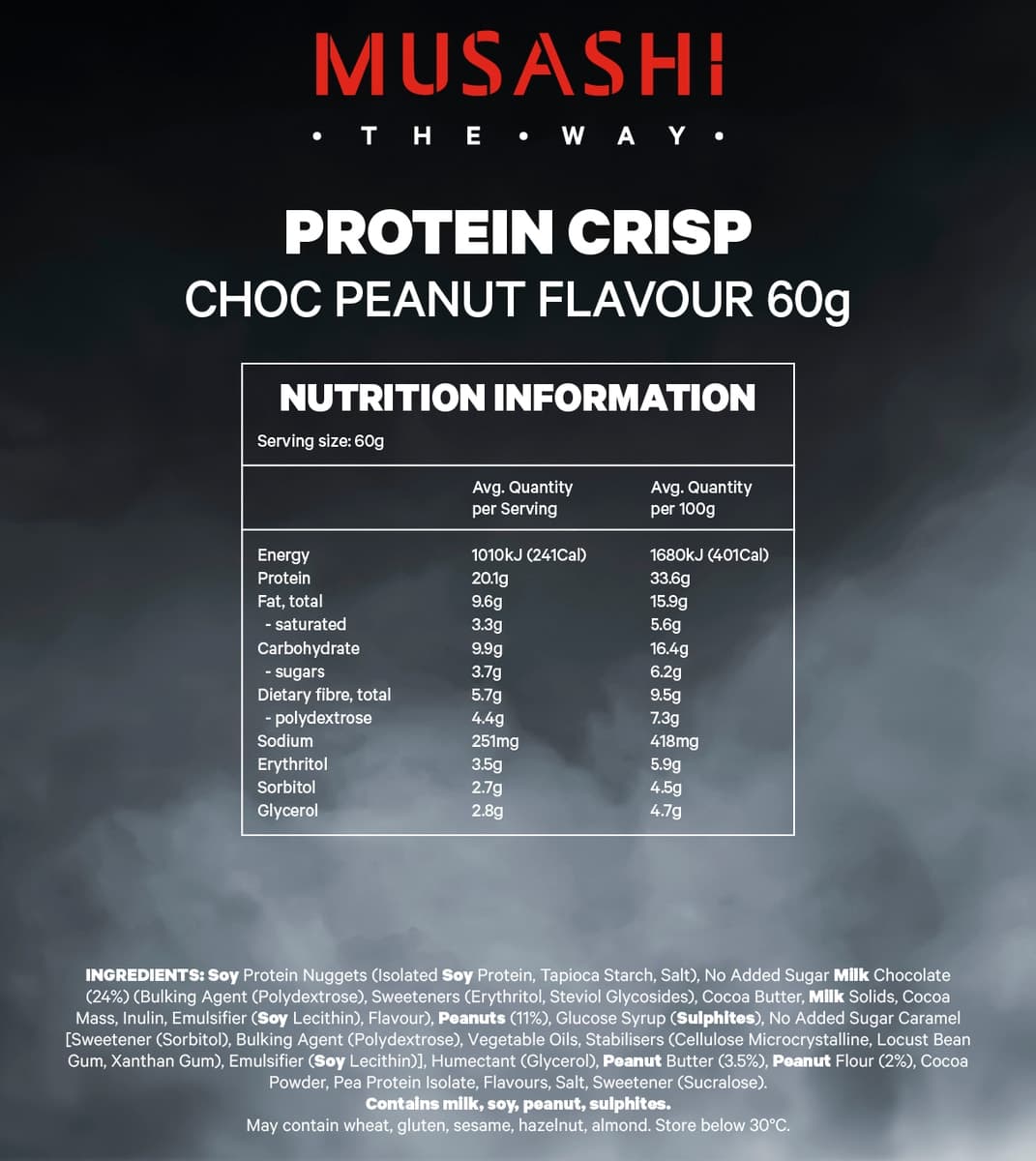 Thumbnail Musashi Choc Peanut Protein Crisp Bar 12 x 60g