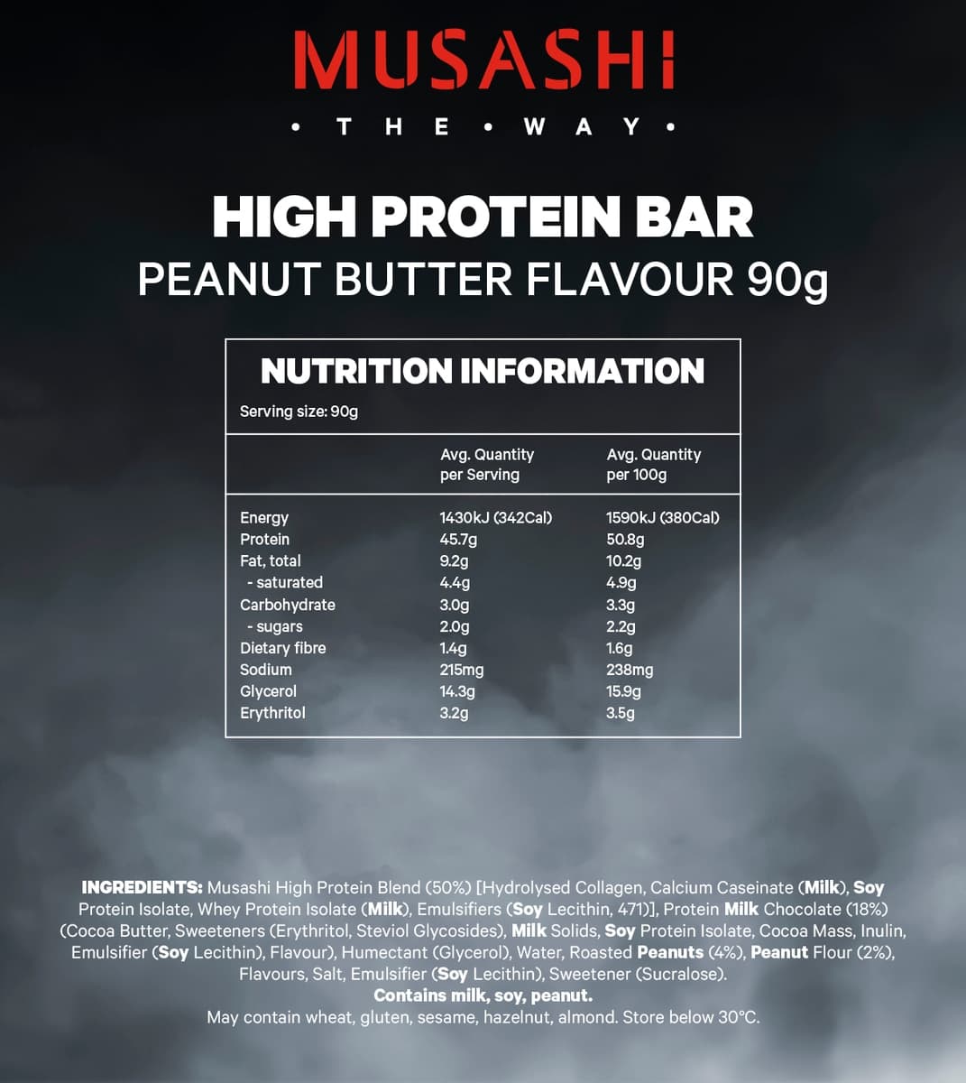 Thumbnail Musashi High Protein Bar Peanut Butter 12 x 90g