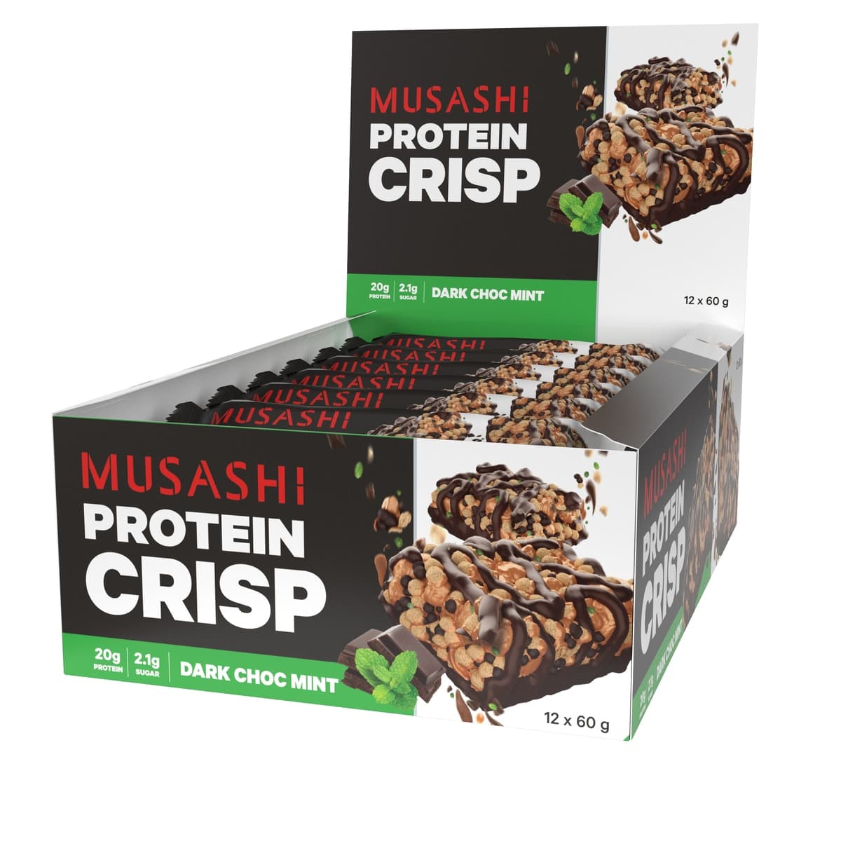 Thumbnail Musashi Dark Choc Mint Protein Crisp Bar 12 x 60g