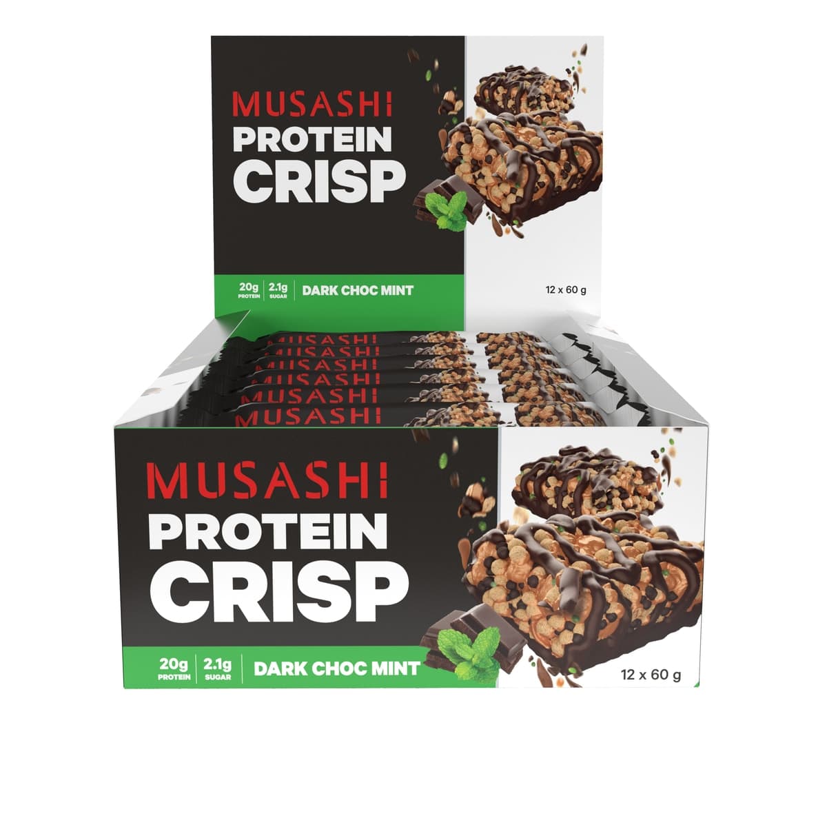 Thumbnail Musashi Dark Choc Mint Protein Crisp Bar 12 x 60g