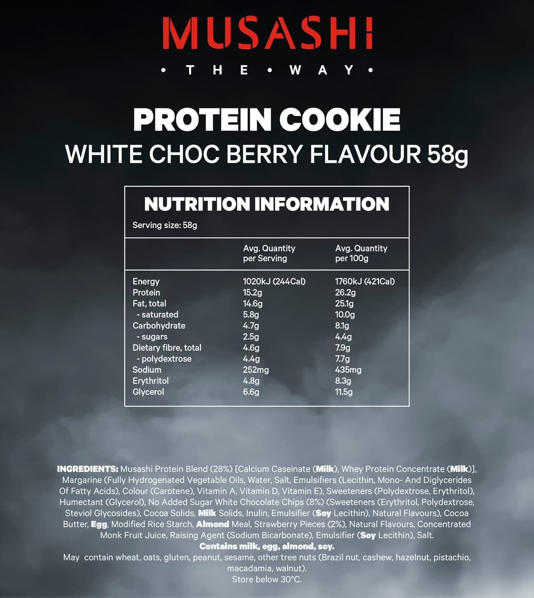 Thumbnail Musashi White Choc Berry Protein Cookie 12 x 58g