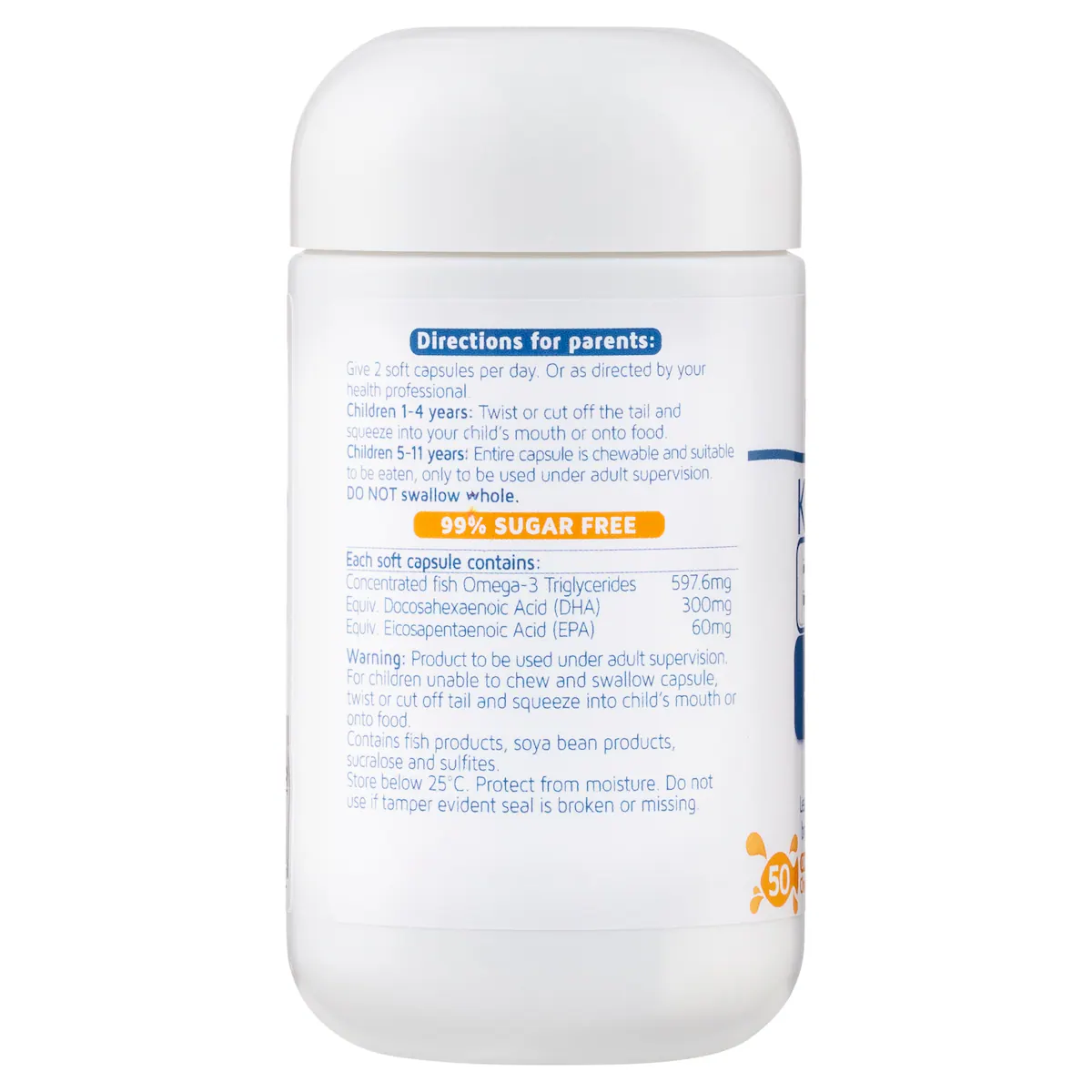 Thumbnail Nature's Way Kids Smart Bursts DHA 300mg Triple Strength 50 Chewable Capsules