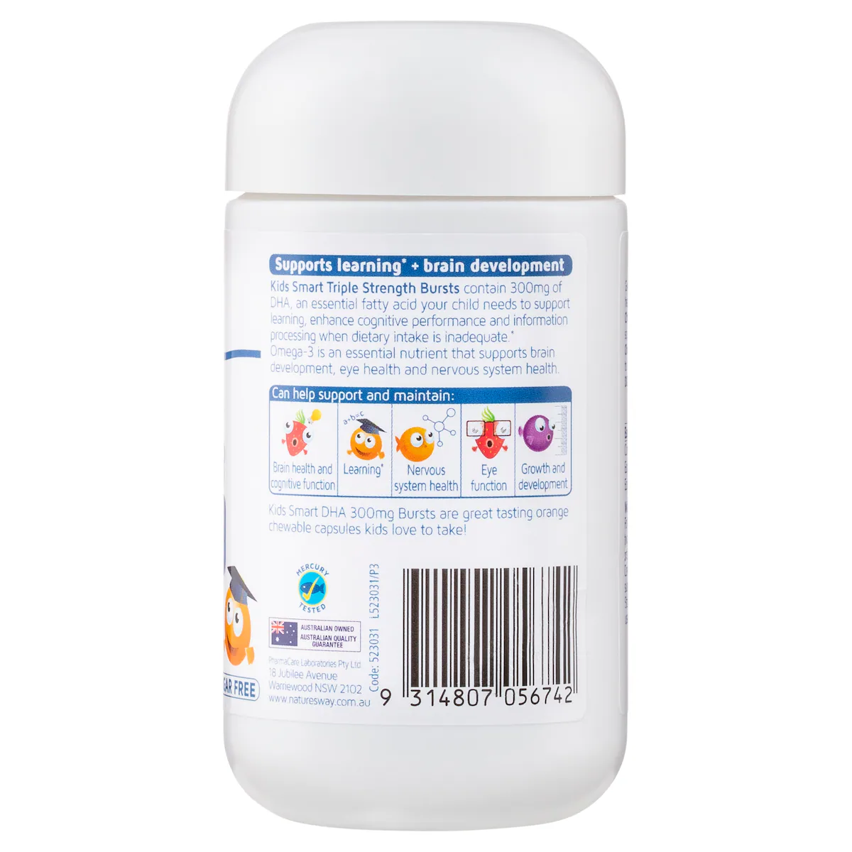 Thumbnail Nature's Way Kids Smart Bursts DHA 300mg Triple Strength 50 Chewable Capsules