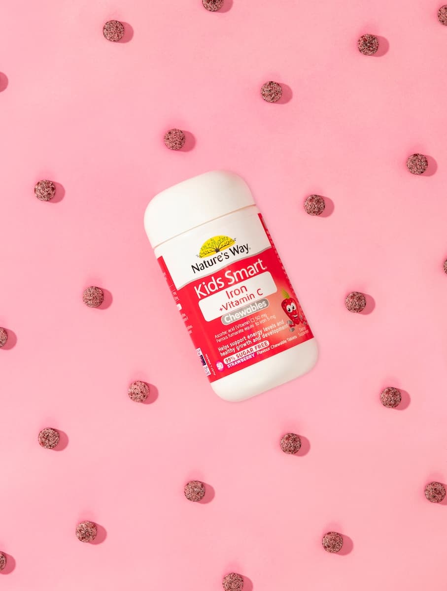 Thumbnail Nature's Way Kids Smart Iron + Vitamin C 99.9% Sugar Free 50 Chewable Tablets