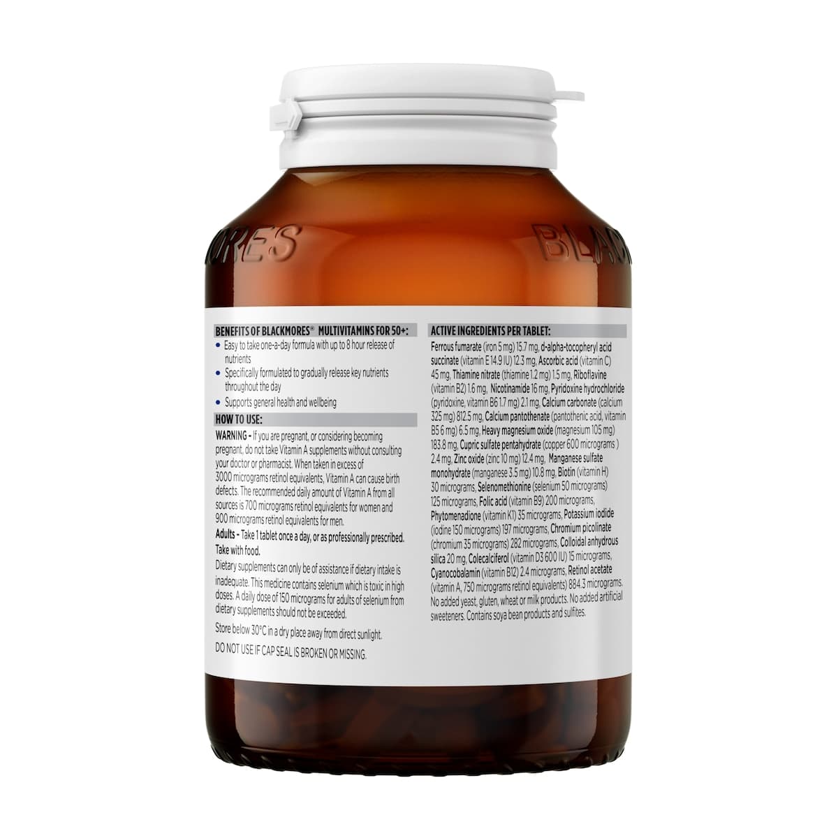 Thumbnail Blackmores Sustained Release Multivitamins for 50+ 90 Tablets
