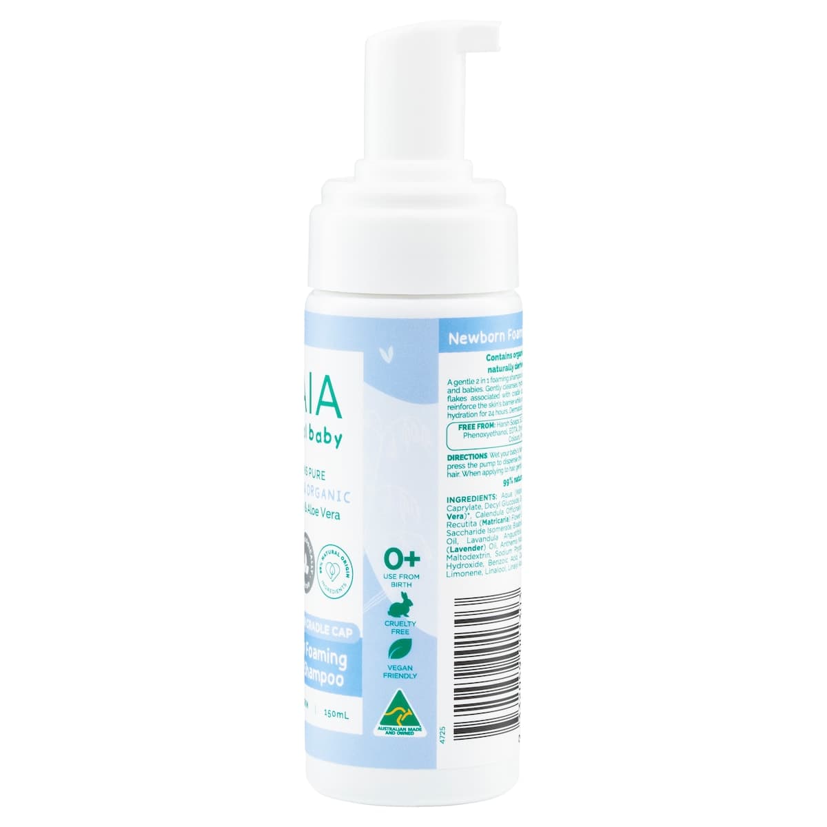 Thumbnail Gaia Natural Baby Newborn Foaming Shampoo & Wash 150ml