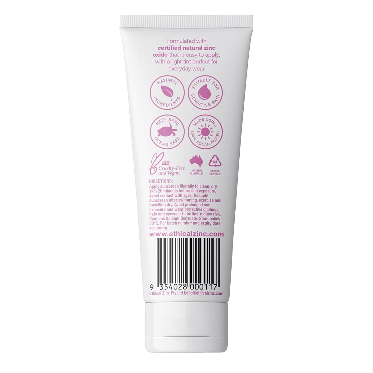 Thumbnail Ethical Zinc Daily Wear Light Tinted Facial Sunscreen SPF50 - 100g