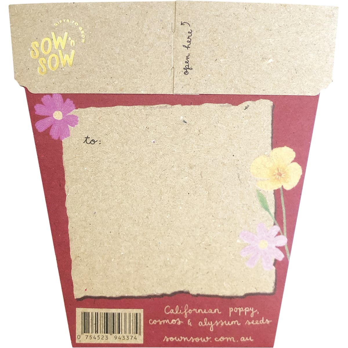 Thumbnail Sow 'n Sow Gift of Seeds Merry Christmas - Californian Poppy and Cosmos and Alyssum