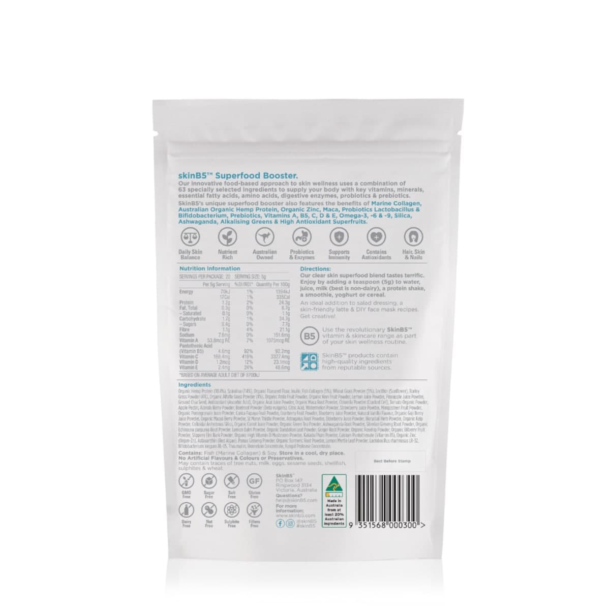 Thumbnail SkinB5 Clear Skin Superfood Booster 100g