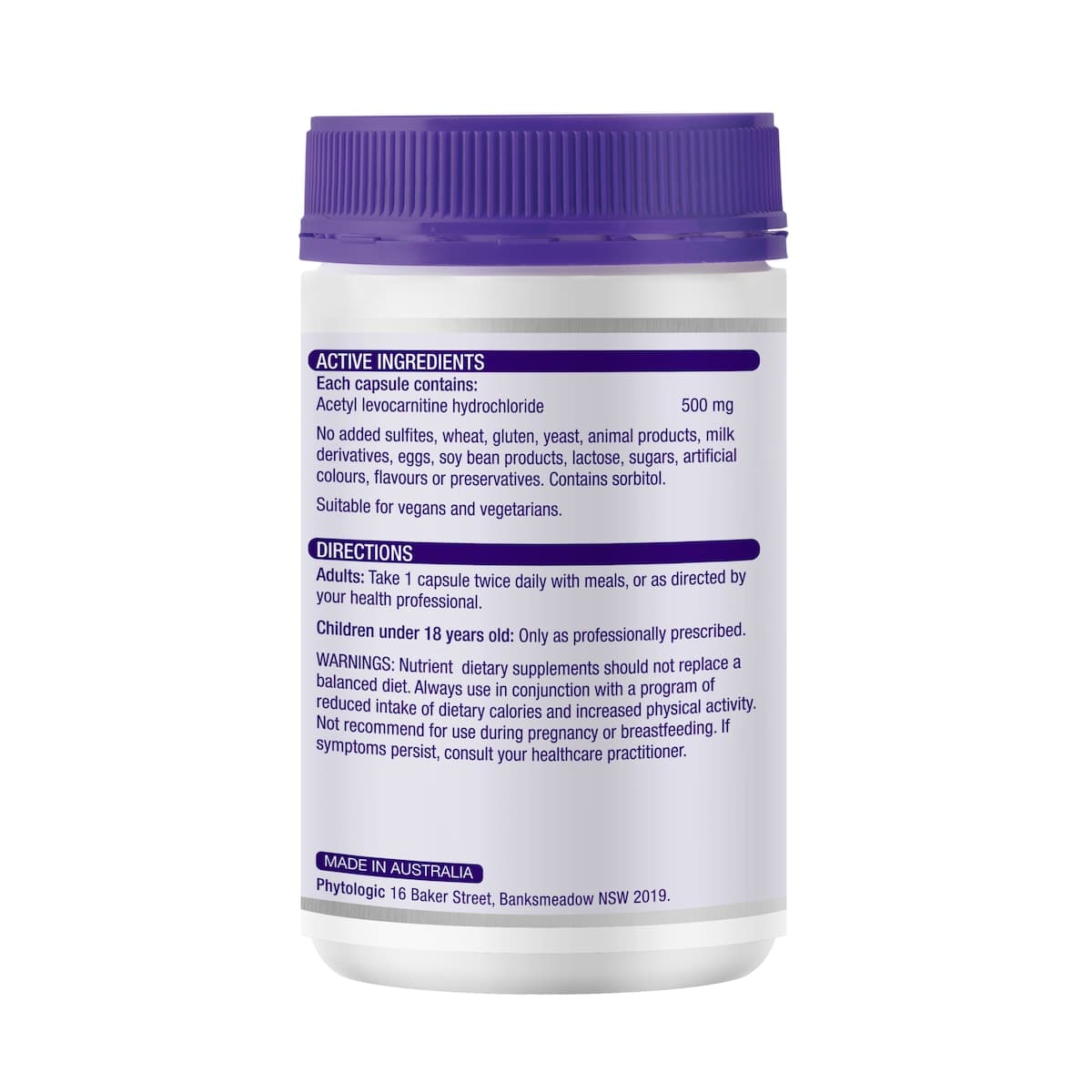 Thumbnail Henry Blooms Acetyl L-Carnitine 500 - 180 Vege Capsules