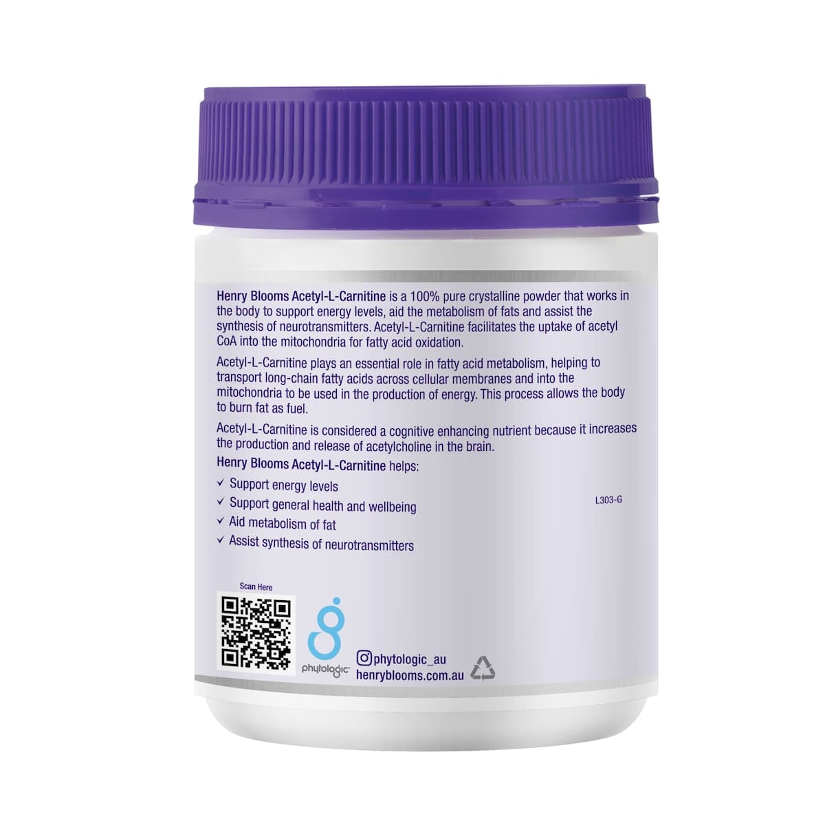 Thumbnail Henry Blooms Acetyl L-Carnitine Powder 250g