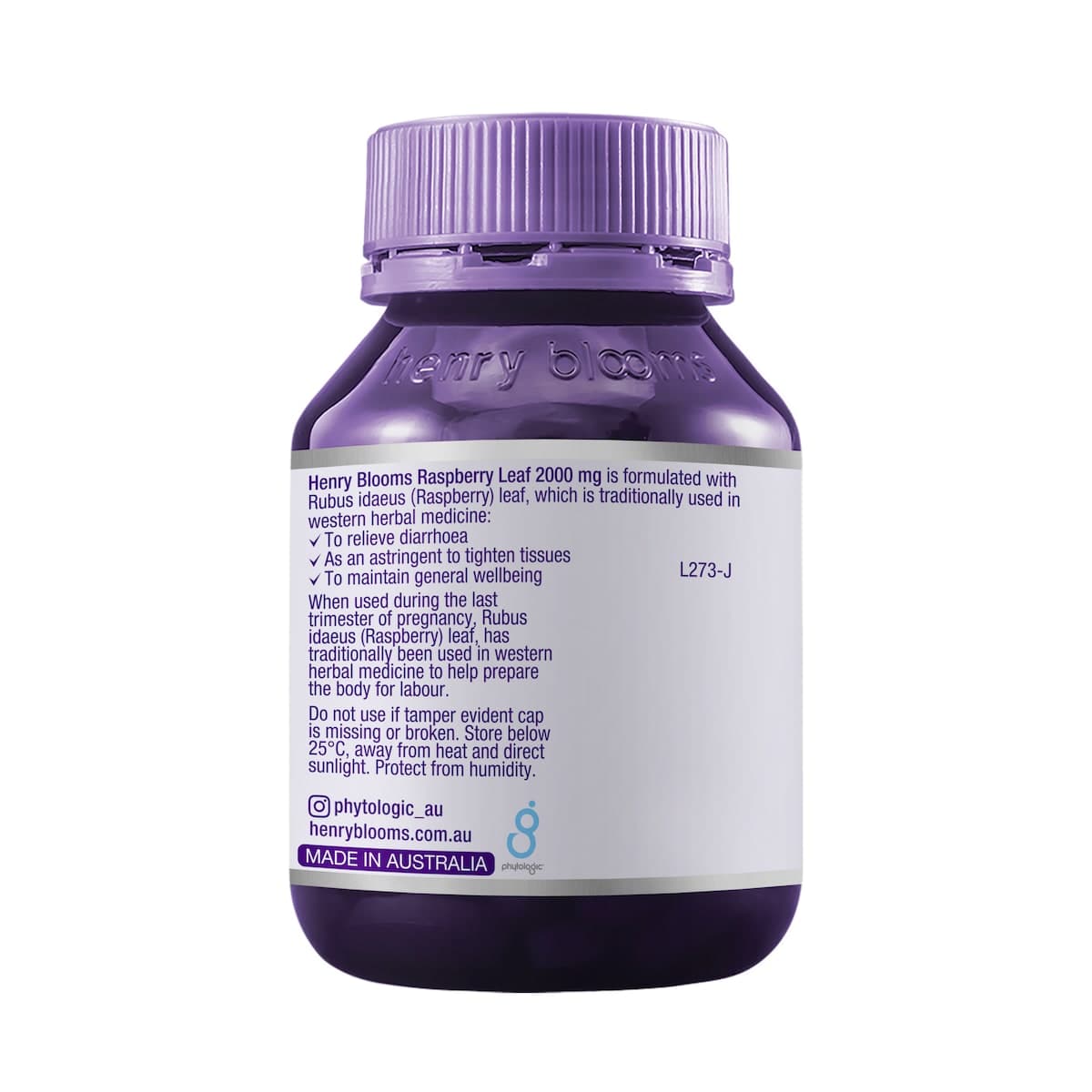 Thumbnail Henry Blooms Raspberry Leaf 2000mg 60 Capsules