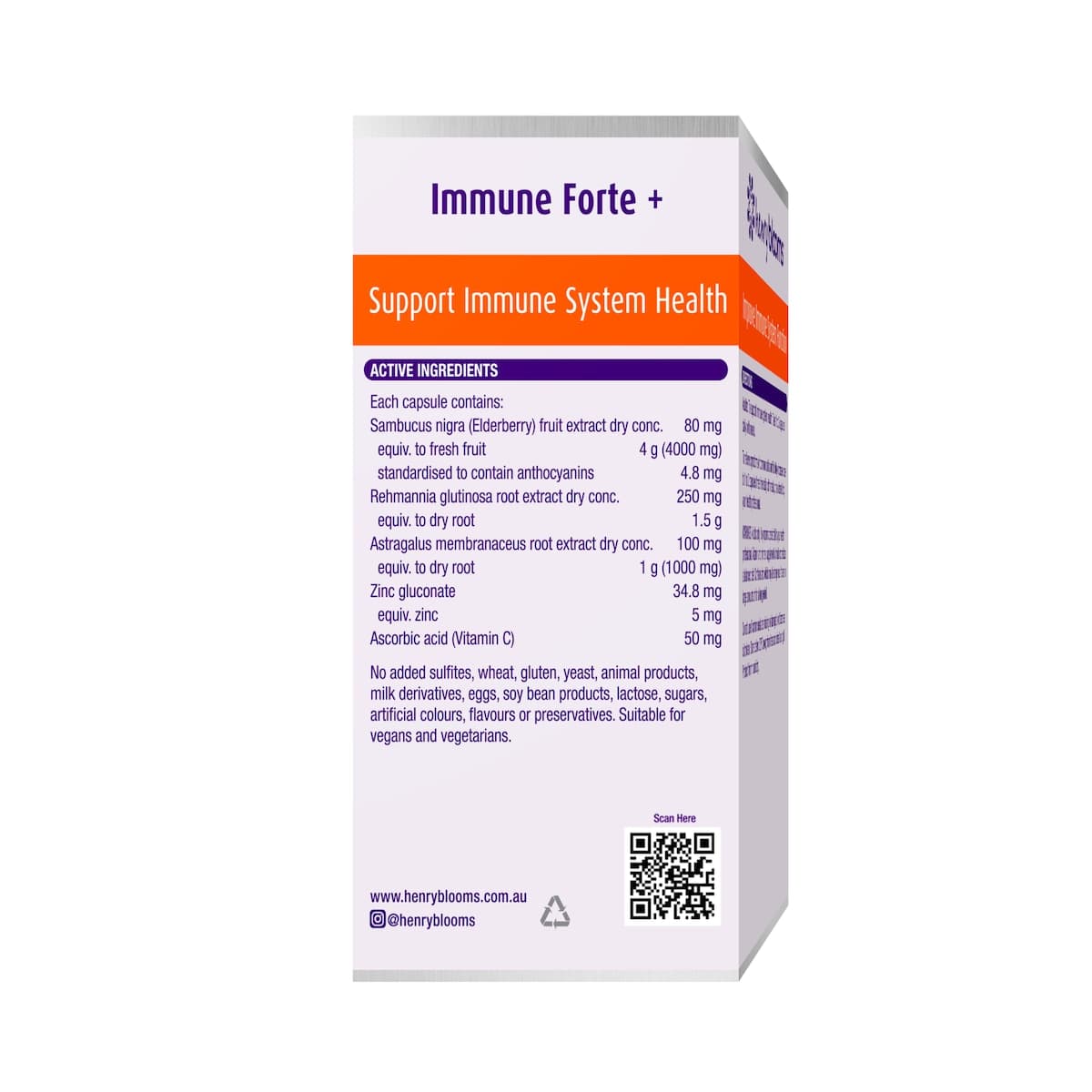 Thumbnail Henry Blooms Immune Forte + 60 Vege Capsules