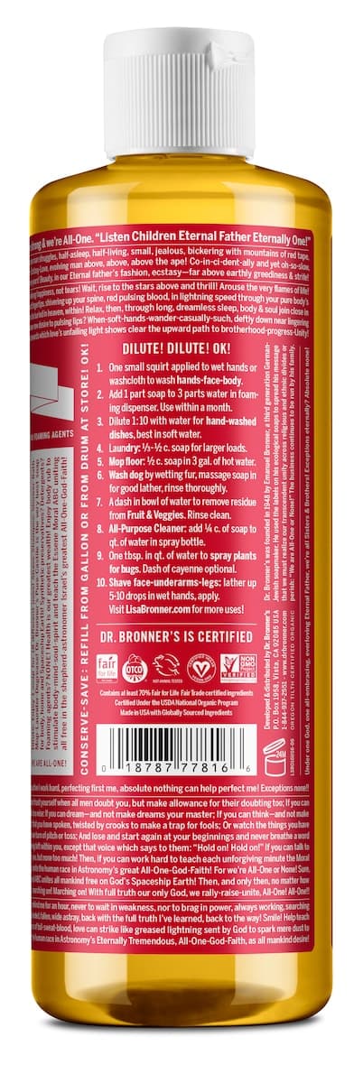Thumbnail Dr Bronner's Pure Castile Liquid Magic Soap Rose 473ml
