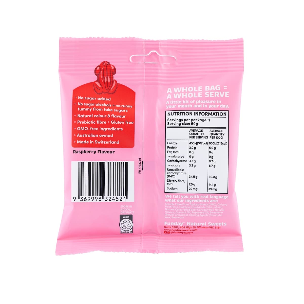 Thumbnail Funday No Sugar Gummy Frogs Raspberry 50g