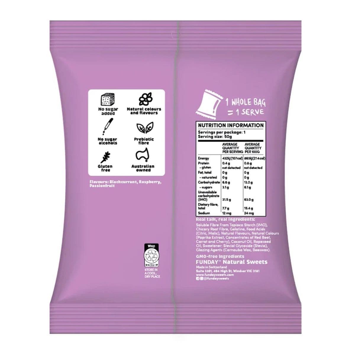 Thumbnail Funday No Sugar Gummy Snakes Fruity 50g