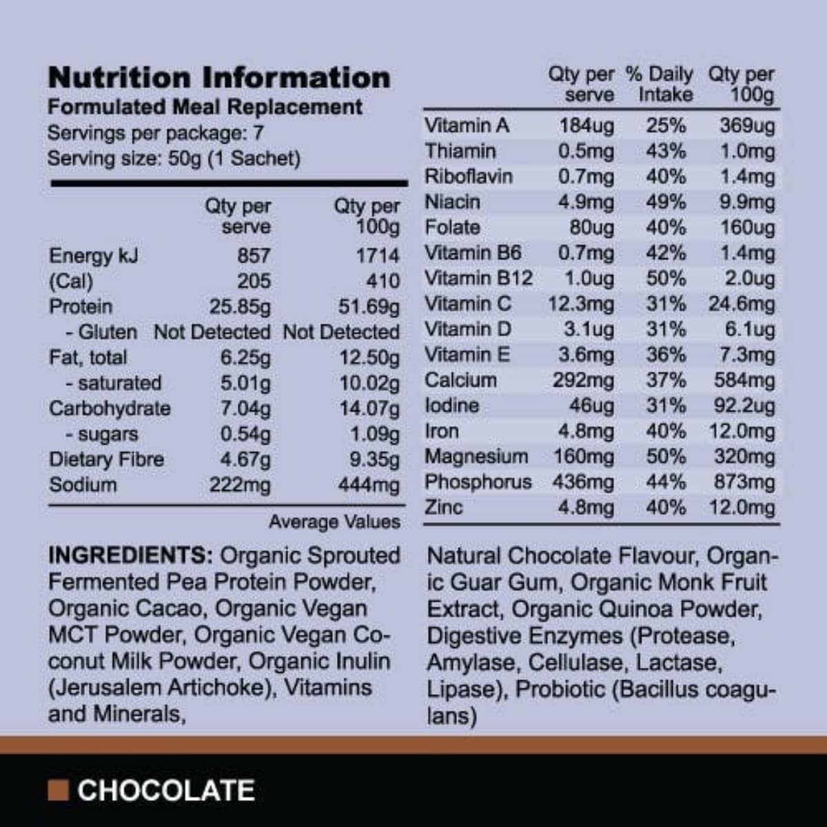 Thumbnail Proganics Organic Plant Based Meal Replacement Chocolate 350g