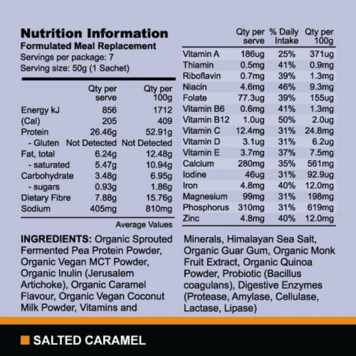 Thumbnail Proganics Organic Plant Based Meal Replacement Salted Caramel 350g