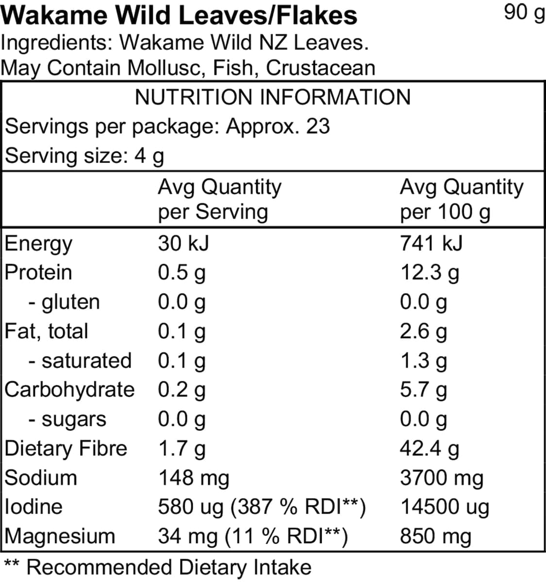 Thumbnail Pacific Harvest Wakame Flakes 90g