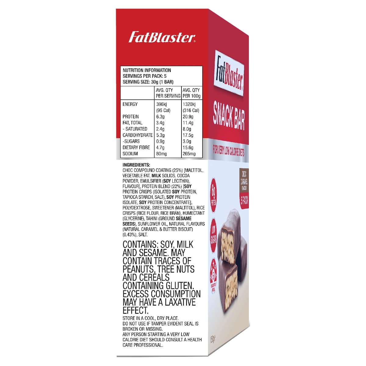 Thumbnail Naturopathica FatBlaster Snack Bar Choc Caramel 5 x 30g