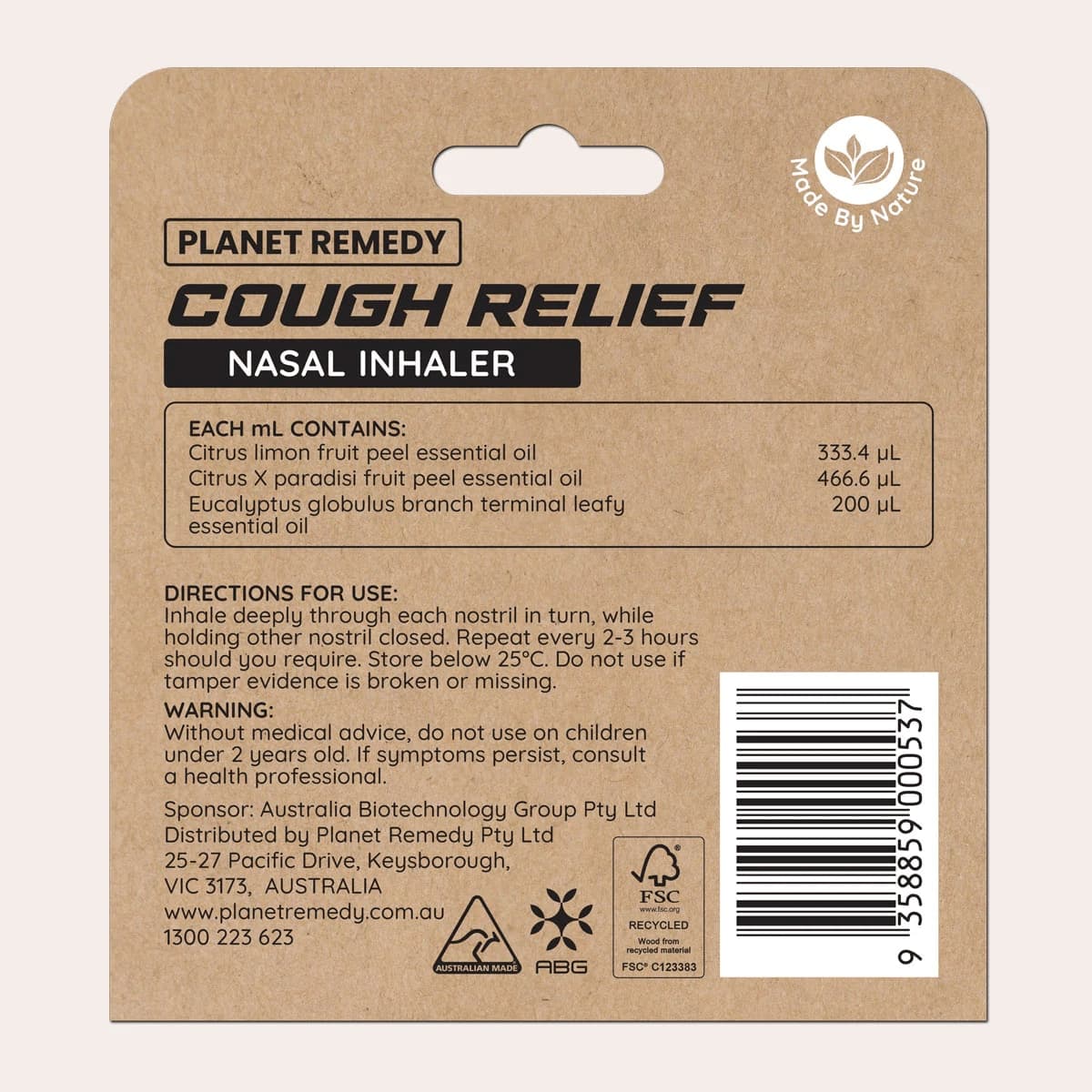 Thumbnail Planet Remedy Cough Relief Nasal Inhaler 1ml