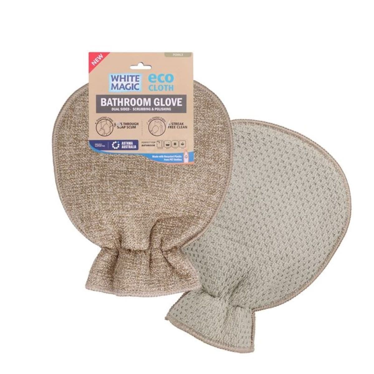 Thumbnail White Magic EcoCloth Bathroom Glove Pebble 1 Pack