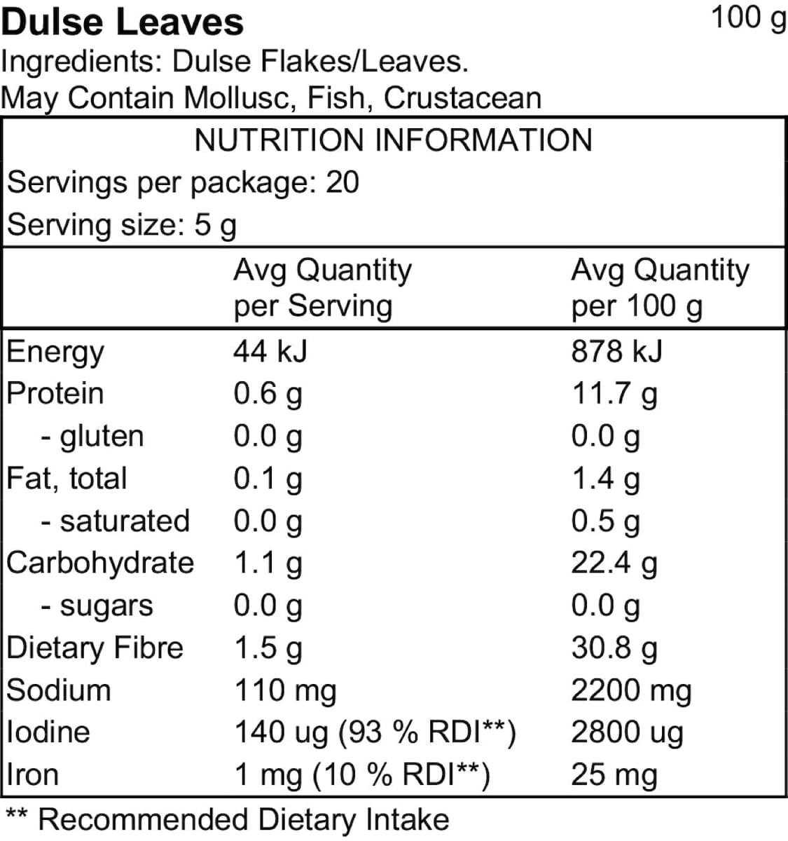 Thumbnail Pacific Harvest Atlantic Dulse Leaves 100g